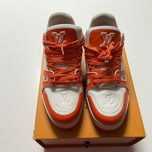 Louis Vuitton Orange and Cream Sneakers
